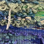 Fariba Boroufar. Iranian Artist. Contemporary African Art in Paris. AFIKARIS. Wool weaving. Acrylic Painting. Hybridity of techniques. Decaying beauty of these abandoned structures.