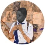 Emma Odumade painting. Nigerian Artist. Contemporary art. Gen Z young artist. Mixed media on canvas. Hyper realistic drawings. Exploration of identity and social constructs.