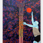 Boluwatife Oyediran. Painter. Contemporary African art. Contemporary figurative painting. Black identity. Black figures portraits. Nigerian artist. American culture. Higher Goals (After Hammons). Negative process.