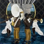 Richard Mensah - Lost of Self - The Trumpet & Souza Players, 2023 - 150x120cm