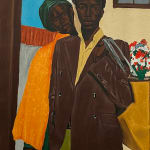 Matthew Eguavoen painting. Nigerian Artist. Contemporary Art Gallery. Oil on canvas. Figurative painting with a photographic vision. Mental health. Family portraits. Black Vanguard movement.