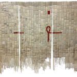 Ange Dakouo. Malian Artist. Contemporary African Art in Paris. AFIKARIS. Wall tapestries. Traditional artisanal techniques. Contemporary conceptual frameworks. Malian culture. Hybridity of techniques. Resilience. Global inequalities. Textile Artworks. Craftsmanship.