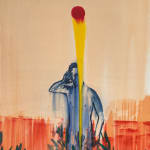 Omar Mahfoudi painting. Moroccan Artist. Contemporary art. Acrylic and ink on paper and canvas. Figurative. Abstraction. Cinematic paintings. Dreamy. Bold colours. Ink on paper.