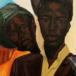 Matthew Eguavoen painting. Nigerian Artist. Contemporary Art Gallery. Oil on canvas. Figurative painting with a photographic vision. Mental health. Family portraits. Black Vanguard movement.