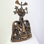 Hervé Yamguen sculpture. Bronze. Historical Cameroonian artist. Abstract figurative. AFIKARIS Gallery. Contemporary African Art in Paris. Cercle Kapsiki.