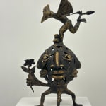 Hervé Yamguen sculpture. Bronze. Historical Cameroonian artist. Abstract figurative. AFIKARIS Gallery. Contemporary African Art in Paris. Cercle Kapsiki.