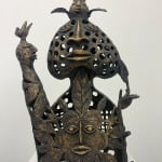 Hervé Yamguen sculpture. Bronze. Historical Cameroonian artist. Abstract figurative. AFIKARIS Gallery. Contemporary African Art in Paris. Cercle Kapsiki.