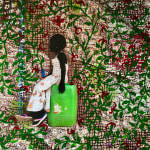Saidou Dicko photograph. Burkinabè Artist. Contemporary African Art in Paris. AFIKARIS Gallery. Self-taught artist. Painted photography. Echoes to Peulh tradition. Figurative and poetic photography. Contemporary African art. Art Contemporain Africain