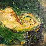 Affandi, Landscape with a House, a Crow and a Dog, 1951