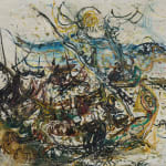 Affandi, Landscape with a House, a Crow and a Dog, 1951