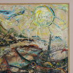 Affandi, Landscape with a House, a Crow and a Dog, 1951