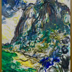 Affandi, Landscape with a House, a Crow and a Dog, 1951