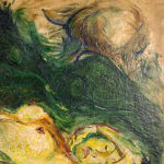Affandi, Landscape with a House, a Crow and a Dog, 1951