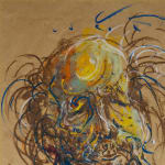 Affandi, Landscape with a House, a Crow and a Dog, 1951