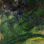 Affandi, Landscape with a House, a Crow and a Dog, 1951