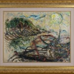 Affandi, Landscape with a House, a Crow and a Dog, 1951