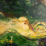 Affandi, Landscape with a House, a Crow and a Dog, 1951