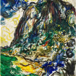 Affandi, Landscape with a House, a Crow and a Dog, 1951