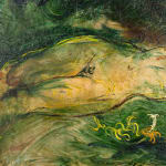 Affandi, Landscape with a House, a Crow and a Dog, 1951