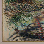 Affandi, Landscape with a House, a Crow and a Dog, 1951