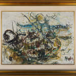 Affandi, Landscape with a House, a Crow and a Dog, 1951