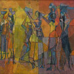 Ahmad Sadali, Wanita Pembawa Persembahan (Ladies with Offerings), 1959