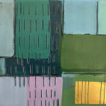 modern contemporary abstract art in blue green pink and gold