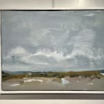 landscape, abstract, grey sky, art, painting, calm, soft, framed