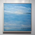abstract landscape, horizon, blue, white, sky, clouds, maine, art, painting, soft, calm, framed