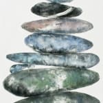 art, painting, print, rocks, stones, cairn, earth tones, maine, texture, stack, pastels, pink, blue, green, black