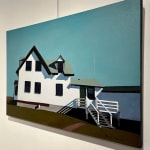 house, keepers, maine, shadows, hopper, green, lighthouse, blue, architecture, art, painting