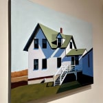 house, keepers, maine, shadows, hopper, lighthouse, architecture, art, painting