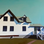 house, keepers, maine, shadows, hopper, green, lighthouse, blue, architecture, art, painting