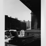 Sam Shaw, with Arthur Miller in NYC,-car, 1957