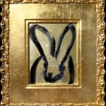 Hunt Slonem, 'Golden Blue Whiskers' Unique Painting, 2023