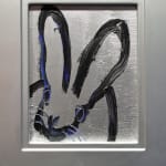 Hunt Slonem, 'Silver Tinsel Bunny' Unique painting, 2023