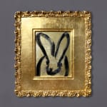 Hunt Slonem, 'Golden Blue Whiskers' Unique Painting, 2023