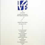Robert Indiana, Poem Love - Wherefore the puntuaction of the heart , 1996