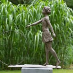 girl, bronze, sculpture, playing, hoola hoop, hoop, figurative sculpture, art thema, cols, playing