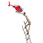 helicopter, sweet escape, ladder, steel sculpture, joy, person, figurative art, caroline brisset, contemporary art, solitude, covid-19, art thema heyi gallery, brussels