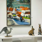 scultura in bronzo, gabbiano in bronzo, Marie Thys artista belga di fauna selvatica, scultura animale, bronzo patinato, uccello costiero, arte contemporanea, scultura da giardino, opera fine art, scultura da collezione, Art Thema Gallery