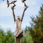 Béatrice Cols, Belgian artist, artist, sculpture, bronze sculpture, garden sculpture, Libre, sculpture young girl and birds, sculpture birds in flight, birds in flight, bronze garden sculpture, garden decoration, art leasing, art investment, art collection, contemporary art, fine art, fine art fair, Fine Art Fair Wavre, Art Thema, Art Thema Gallery