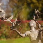 Béatrice Cols, Belgian artist, artist, sculpture, bronze sculpture, garden sculpture, Libre, sculpture young girl and birds, sculpture birds in flight, birds in flight, bronze garden sculpture, garden decoration, art leasing, art investment, art collection, contemporary art, fine art, fine art fair, Fine Art Fair Wavre, Art Thema, Art Thema Gallery, SMART aix, SMART, aix-en-provence