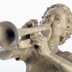 sculpture, bronze, garçon, trompette, trompettiste, musicien, musique, art thema, cols