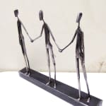 Together, hands in hands, person, fight, covid, caroline brisset, steel sculpture, contemporary art, figurative art, Art Thema Heyi Gallery, Brussels