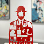 Speedy Graphito, Speedy, Graphito, art urbain, artiste de street art, Magritte, style Magritte, sculpture, sculpture contemporaine, acheter une sculpture, acheter de l'art, collection d'art, collection de street art, sculpture en acier, sculpture rouge, art rouge, tendance, artistique, bon investissement dans l'art, location d'art, location d'œuvres d'art, location de sculptures, optimisation fiscale, néo, artiste de street art français, Art Thema, galerie Art Thema
