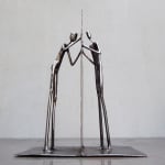 steel sculpture, Caroline Brisset, between us, contemporary art, covid-19, art thema, heyi
