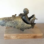 Zeitgenössische Bronzeskulptur Master of Speed IV von Lieven D’Haese, figuratives Kunstwerk mit ausdrucksstarker Präsenz für Kunstsammler und Innenarchitekten.