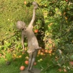 girl, sculpture, bronze, cute, sweet, poetic, little girl, garden, decoration, figurative art, portrait, cols, art thema