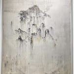 Murmures de vestiges peinture abstraite de Chems peinture acrylique peinture au sable peinture de méditation art zen paysage aquatique peinture à l'eau à la galerie Art Yi à Bruxelles